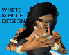 ~WHITE W/BLUE DESIGN~