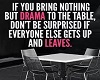 drama to the table