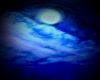 Moon Rising in Dark Sky