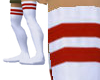 Tube socks red stripes