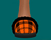 Orange Slippers Plaid F