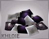 k purple n silver pillow