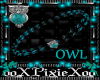 Teal&silver OWL belt