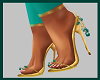 Gold-Turquoise  Heels