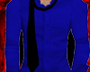 blue shirt w/ black tie