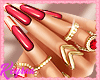 Red Nails1+Gold Rings