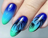Blue & Green Nails