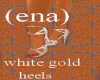 white golden heels