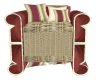Creme.Red Wicker Chair