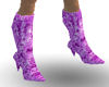 Purple White Knee Boots