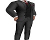 gray suit red tie