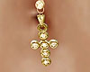 Diamond cross belly ring