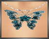 SL Teal Butterfly Necklc