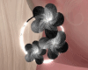 Black Flowers Hoops