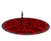 red n black leather rug
