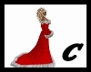 LONG FUR RED DRESS