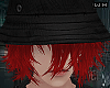 w. hat + hair red