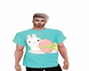 blue easter bunny tee m