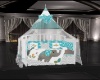 Teal Gray Baby Bed
