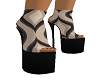 beige/black Winter Heels