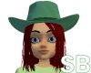 Green cowgirl hat
