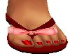 *F Red Sandals w Bow