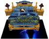 blue & gold bed