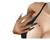 Blk Sparkle Long Nails