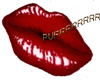 purring lips sticker