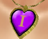 "I"_Necklace Gold Purple