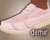 [D] Pink suede loafers