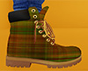 Mixed Plaid Work Boots M
