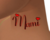 Mami Hearts Neck Tattoo
