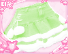 . green fur skirt