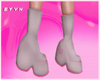 E| White & Pink Boots