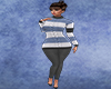 Blue Long Sweater Set