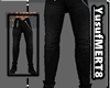 YM| black pants+chain