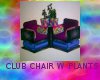 Club chair with plants