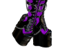 Black Purple Goth Boots