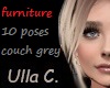 UC grey couch 10P
