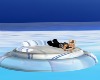 blue water float bed