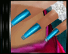 P~ Teal Diamond Nails
