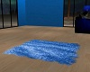 blue fur rug