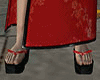 red kimono sandals