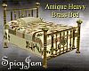 Antq Hvy Brass Bed Crm1