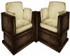 Brown Duo Corner Chairs