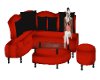 red and black couch