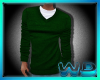 (W) V-Neck Green Sweater