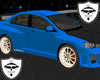 Blue Mitsubishi Evo X