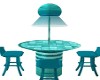 blue teal table